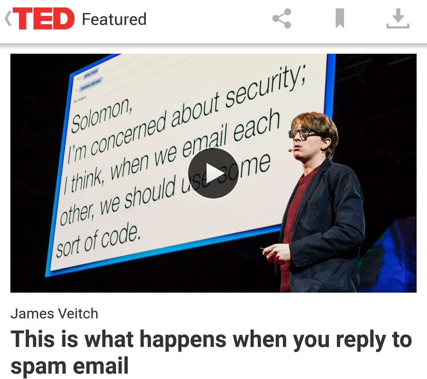 James Veitch: This is what happens when you reply to spam email